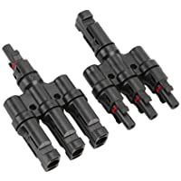 QitinDasen 1 Par Profesional Solar Panel Cable Conector- Fotovoltaico Cable Conector- T Tipo 3 Branch Solar Conector…